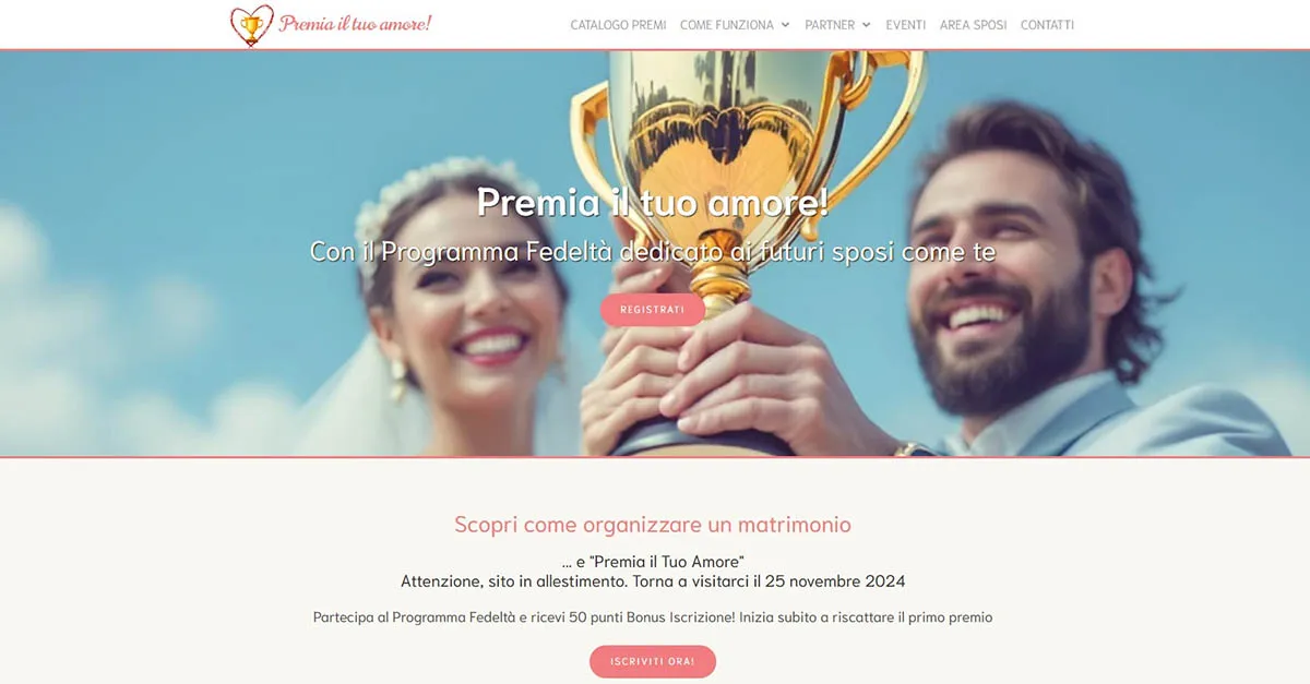 Lancio sito web Premia il Tuo Amore!